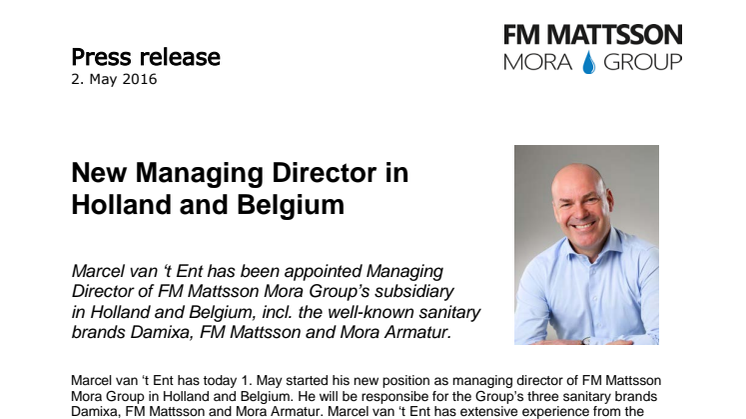 New Managing Director in  Holland and Belgium