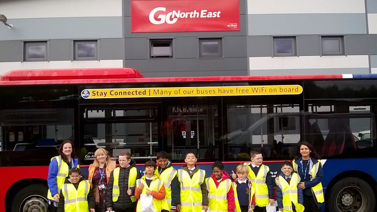 Youngsters from  Atkinson Road Primary Academy visited Go North East's Riverside Depot