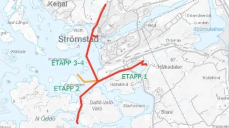 15 km sjöledning och landfästen i Strömstad