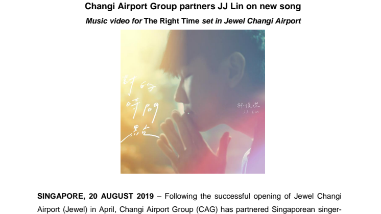 Changi Airport Group partners JJ Lin on new song