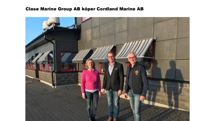 Clase Marine Group AB köper Cordland Marine AB