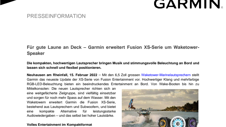 PM Garmin Fusion XS-Serie Waketower-Marinelautsprecher