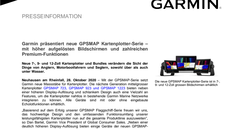 PM Garmin GPSMAP 723, 923 und 1223