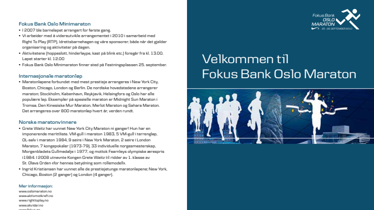 Faktafolder Fokus Bank Oslo Maraton2010