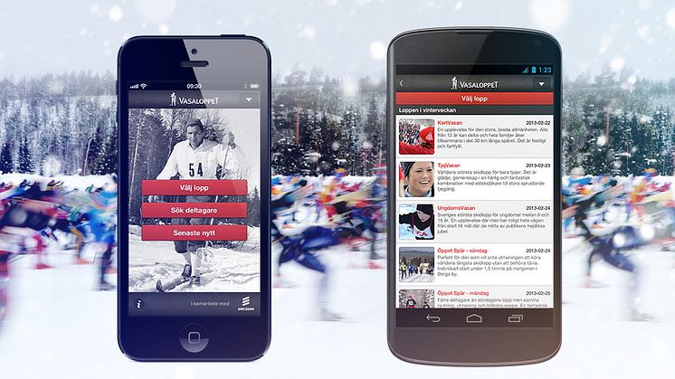 Appen Vasaloppet Vinter 2013 - bevaka dina vänner, nu med push för iPhone och Android