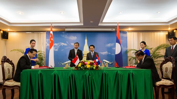 The codeshare agreement was signed between SilkAir and Lao Airlines in a ceremony in Laos today.
