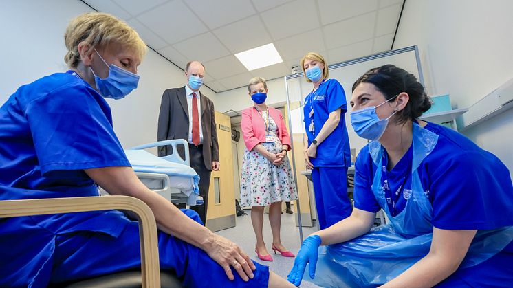 Professor Chris Whitty at Northumbria University's Nursing and Midwifery Council Competence Test Centre