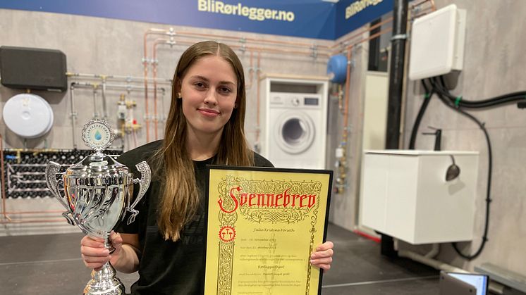 Julie Forseth fra GK Norge AS Trøndelag vant NM i rørleggerfaget