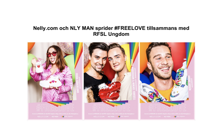 Nelly.com och NLY MAN sprider #FREELOVE tillsammans med RFSL Ungdom