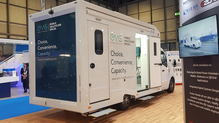 EMS Healthcare vehicle showcased by Fischer Panda UK at the Commercial Vehicle Show 2022 