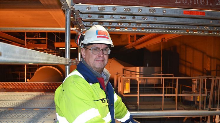 Jörgen Staflund, fabrikschef Cementa i Degerhamn. 