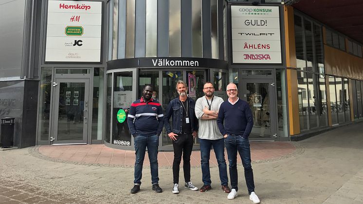 Från vänster: Mamadou Diallo, Ung & Stolt, Johan Rydell, Nokas Security, Stefan Karlsson och Thomas Levander, Atrium Ljungberg.