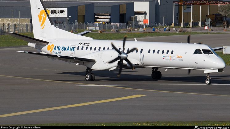 SAAB 2000 från Air Leap familjen, som snart trafikerar Halmstad City Airport. 