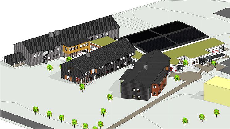 Illustration över nya skolan i Lammhult.