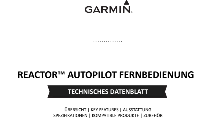 Datenblatt Garmin Reactor Autopilot Fernbedienung 