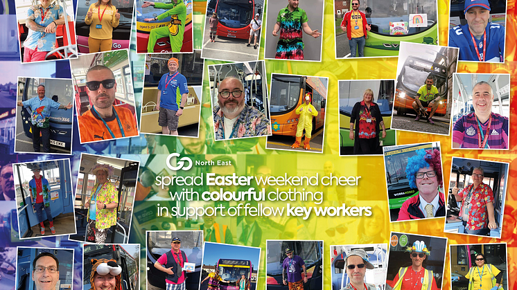 Hundreds of Go North East bus drivers spread Easter weekend cheer by wearing colourful clothing in support of fellow key workers