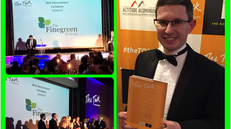 Finegreen named 'Recruitment Company of the Year 2016' at the Talk of Manchester Awards