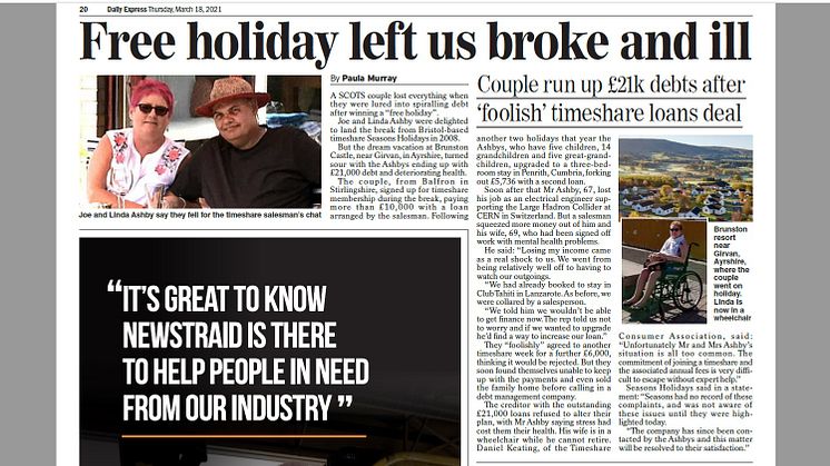 Daily Express report on Season timeshare victims
