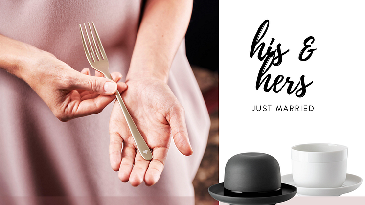 For him and her: the new Rosethal cup "Cappello " is the perfect wedding gift for bride and groom. But also customized "Tailor Made" cutlery from Sambonet will make the most beautiful day last in mind.