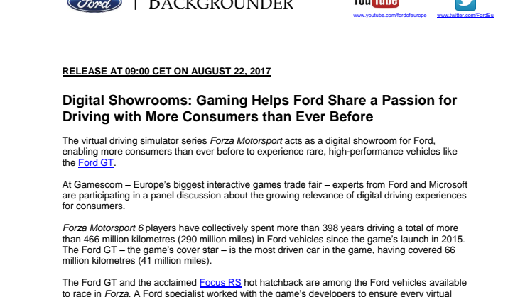 Digital Showrooms: Gaming Helps Ford Share a Passion for Driving with More Consumers than Ever Before