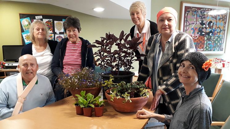 Green Shoots gardening group: (from left to right) Chris Taylor, Dawn Bulpin, Carole Smith, volunteer Kate, Wendy Blackwell, Maureen Williamson
