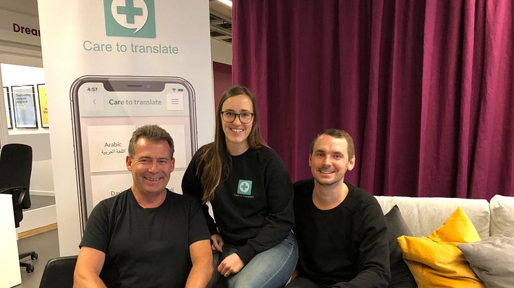 Care to Translate-grundarna (från vänster): Martin Schalling, Annie Backman och Linus Kullänger