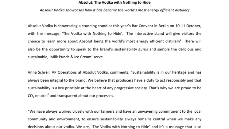 Absolut: The Vodka with Nothing to Hide