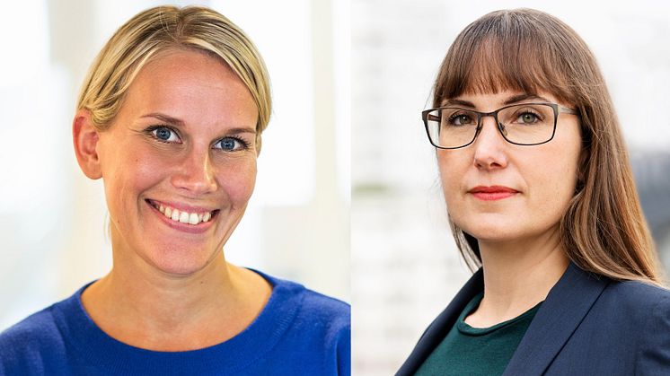 Karolina Brick, miljöchef på Riksbyggen och Johanna Ode bostadspolitisk expert på Riksbyggen.