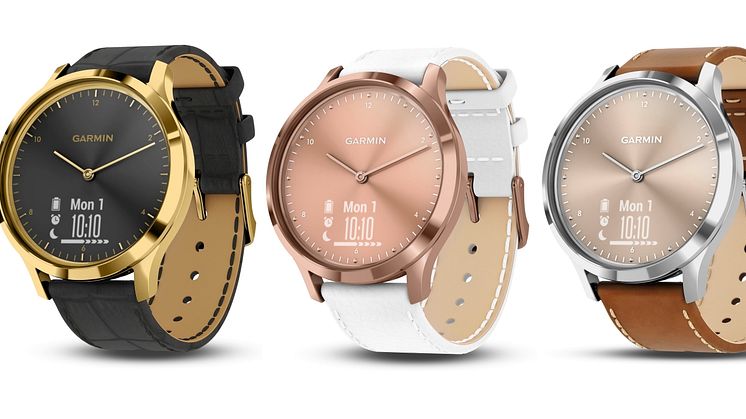 Garmin erweitert die Kollektion seiner Hybrid-Smartwatch vívomove HR um vier neue Premium-Designs. 