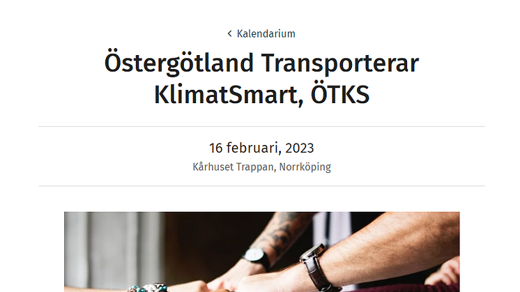 Logistikia inbjuder till startkonferens: Östergötland Transporterar KlimatSmart 