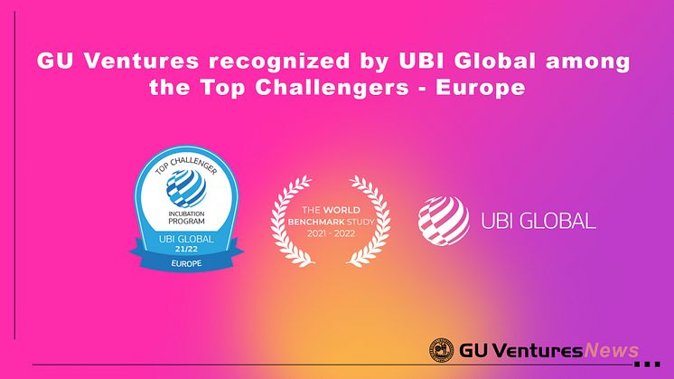 GU Ventures recognized by UBI Global among the Top Challengers in Europe