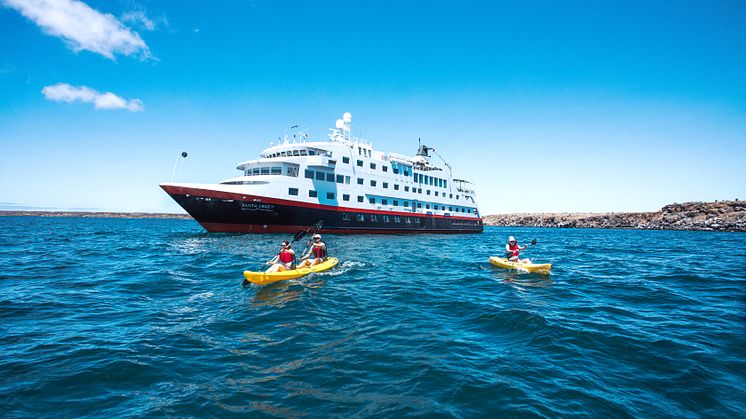 NEW ADVENTURES ON NEW SHIP: Hurtigruten Expeditions’ Galápagos guests will be the first to experience the “new” MS Santa Cruz II. Photo: Hurtigruten Expeditions