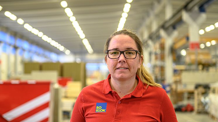 Magdalena Andersson, produktionschef i BoKloks fabrik i Gullringen. 