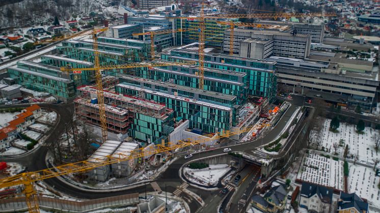 The hospital construction project Glasblokkene Trinn 2 in Bergen is using a Digital Twin approach (c) Bergen Healthcare
