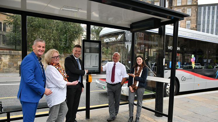 Groundbreaking solar-powered digital bus information arrives in Newcastle