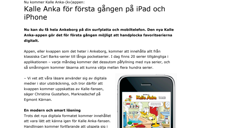 Nu kommer Kalle Anka-(kv)appen: Kalle Anka för första gången på iPad och iPhone 