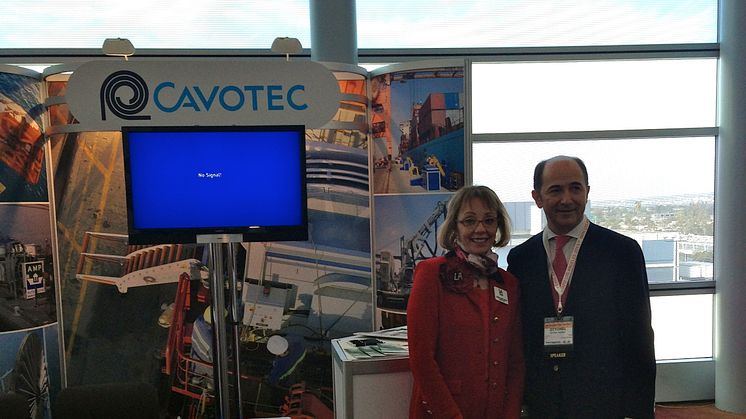 POLA Executive Director Geraldine Knatz and Cavotec CEO Ottonel Popesco at IAPH World Ports Conference