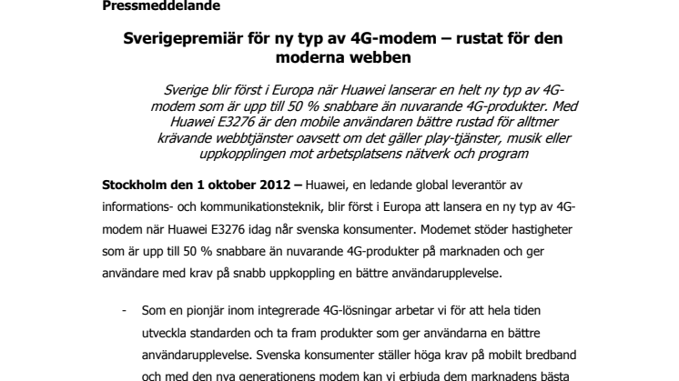 Sverigepremiär för ny typ av 4G-modem – rustat för den moderna webben