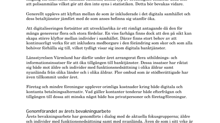 Bevakningsrapport Värmlands län 2019