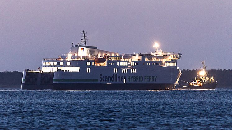 Scandlines' nye færge til Gedser-Rostock forlader værftet
