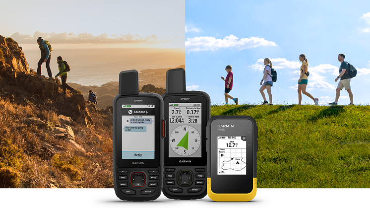 De nya handhållna enheterna GPSMAP 67 och eTrex SE är mångsidiga, har längre batteritid, förbättrad positionsnoggrannhet och global kommunikation via inReach satellitteknologi