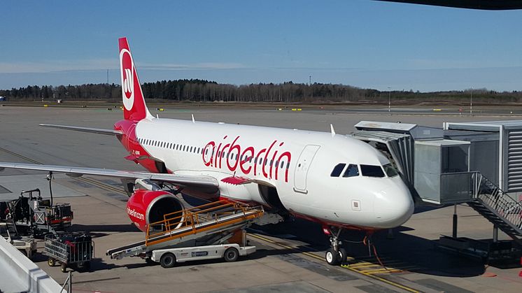 Airberlin flyger till Düsseldorf från Arlanda