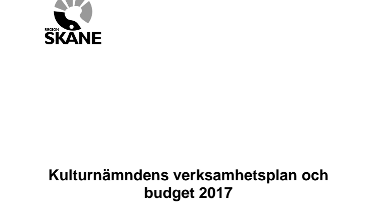 Kulturnämndens verksamhetsplan och budget 2017
