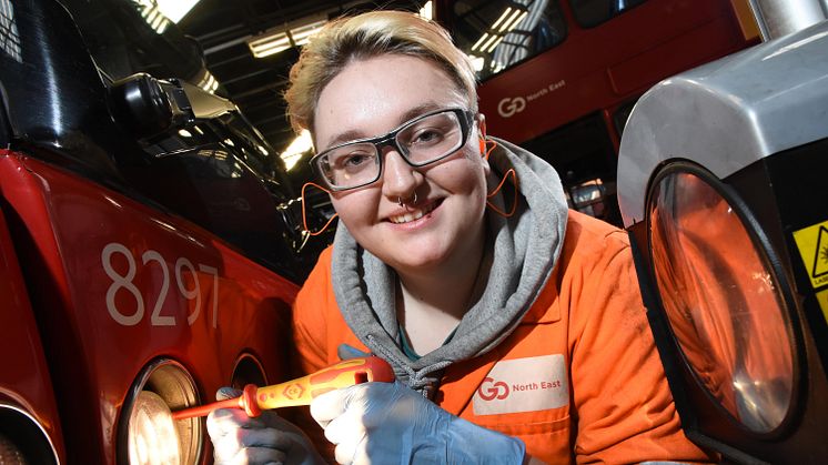 Melissa Millington at Go North East's Chester-le-Street depot
