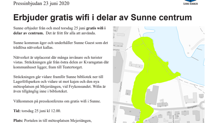 Erbjuder gratis wifi i delar av Sunne centrum