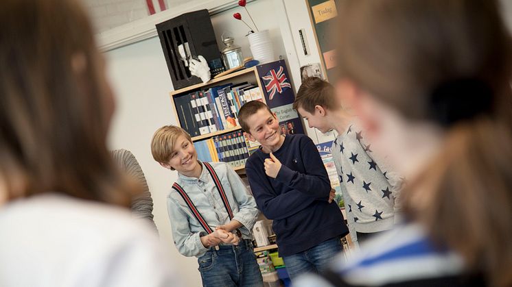 Elever från Ringstorpsskolan i Helsingborg under en workshop.