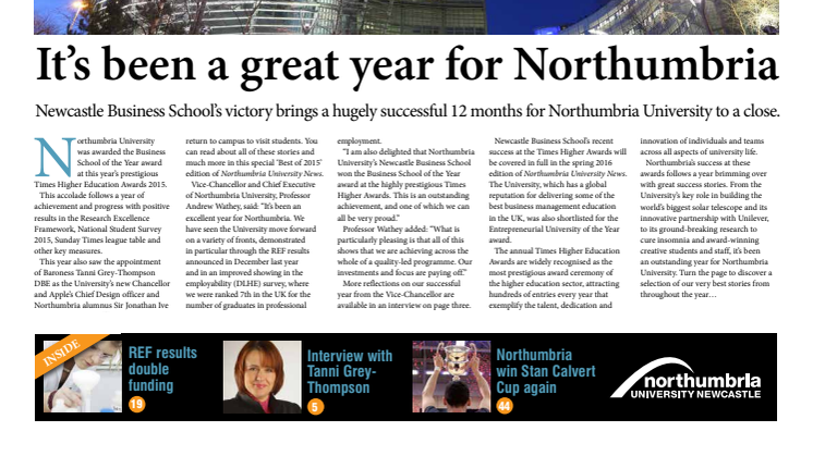 Northumbria University News Issue 8 - Best of 2015 Edition 
