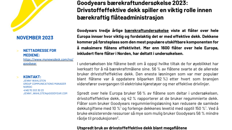 NO_FINAL_Goodyear Sustainable Reality Survey 2023 Fuel efficient tires play a vital role in sustainable fleet management.pdf