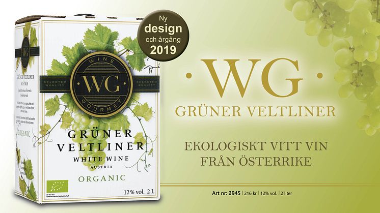 Ny årgång och ny design – WG Grüner Veltliner Organic
