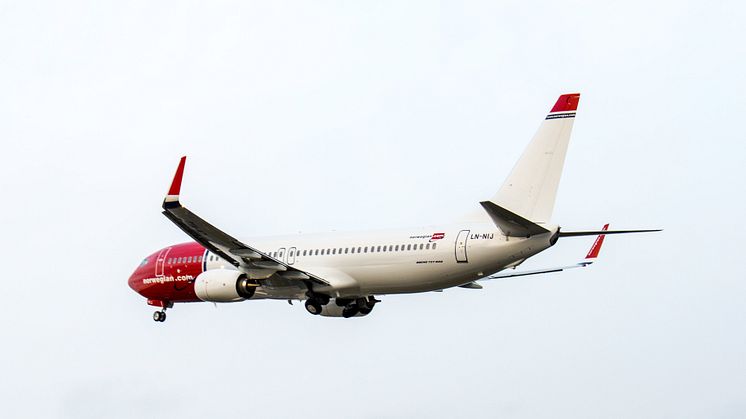 Norwegians allra sista plan av modellen Boeing 737-800 har landat 